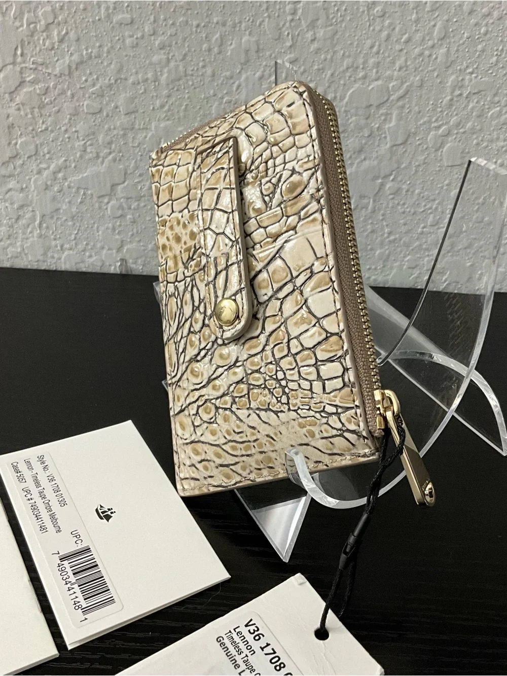 Brahmin Lennon TIMELESS TAUPE MELBOURNE Card / Coin Wallet